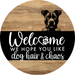 Dog Door Hanger, Hello Brought Treats Door Hanger, DCO-01975-DH, 18" Round Wood
