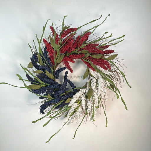 Americana Astilbe Wreath 24’ Red / White Blue Mtf21908
