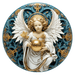 Angel Sign Religious Scene Decoe-4915 10 Metal Round