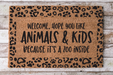 Animal Print Zoo In Here - Funny Door Mat - 30x18" Coir Door Mat - DECOE-CM-035 - DecoExchange