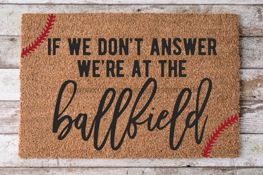 At The Ball Field - Door Mat - 30x18" Coir Door Mat - DECOE-CM-029 - DecoExchange