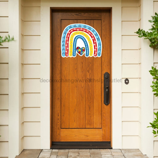Autism Rainbow Door Hanger Wood Sign Decoe-W-903452 22