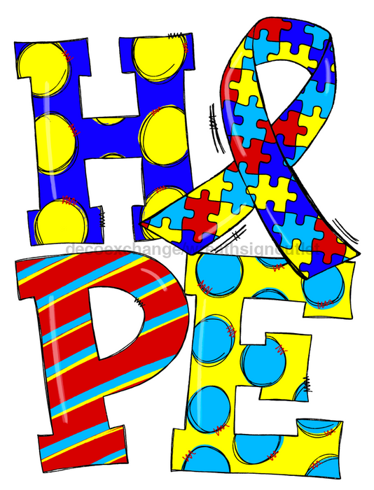 Autism Sign Door Hanger Wood Sign Decoe-W-0130 22