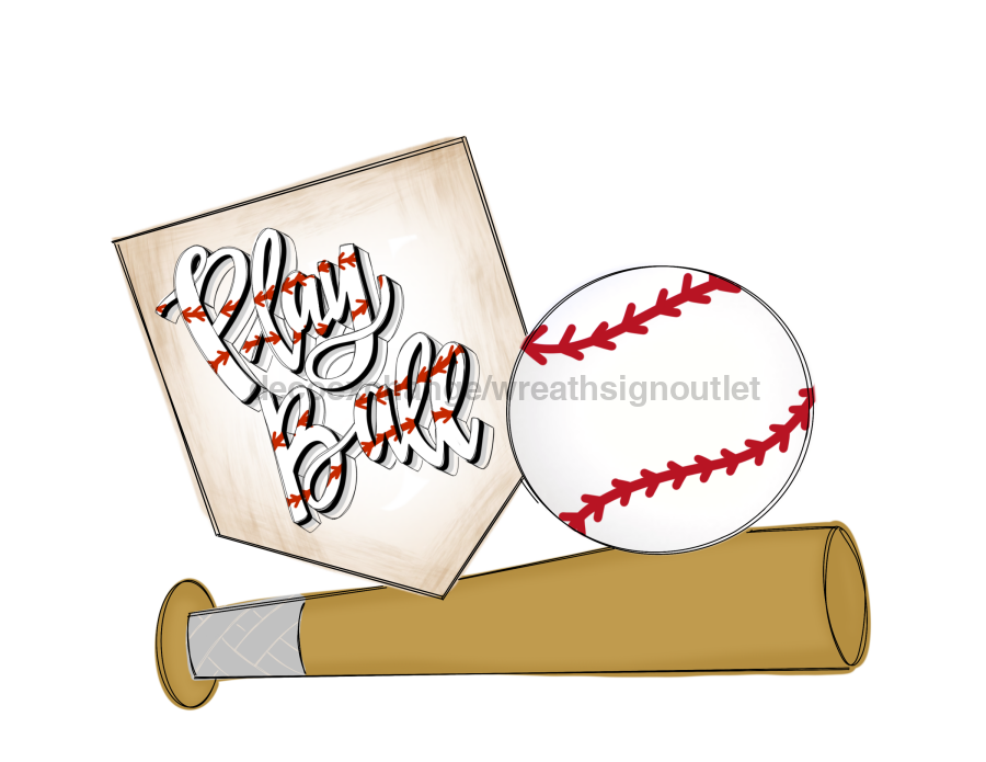 Baseball Door Hanger Sports Decoe-W-903725 22’ Wood