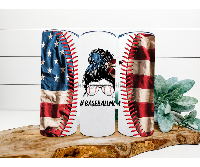 Baseball Mom Tumbler, 20 oz Skinny Tumbler DECOETUMBLER-185 - DecoExchange