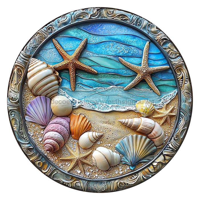 Beach Sign, DCO-102708-D, Sign For Wreath, 10" Wood Sign