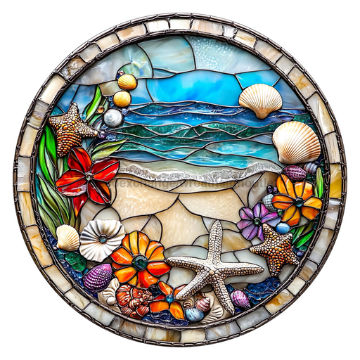 Beach Sign, DCO-102709, Sign For Wreath, 10" Metal Sign