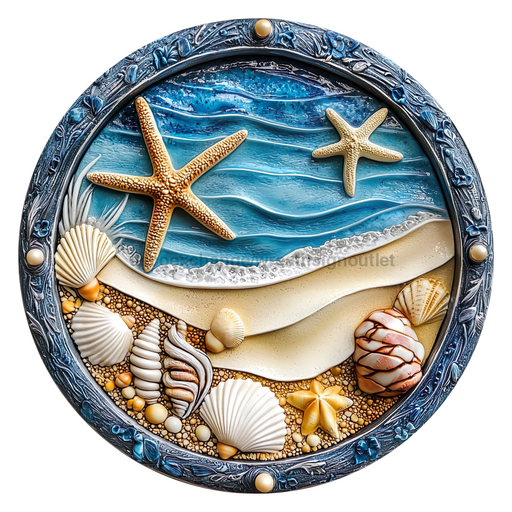 Beach Sign, DCO-102710, Sign For Wreath, 10" Metal Sign