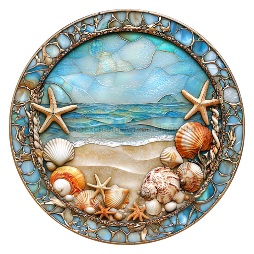 Beach Sign, DCO-102715, Sign For Wreath, 10" Metal Sign