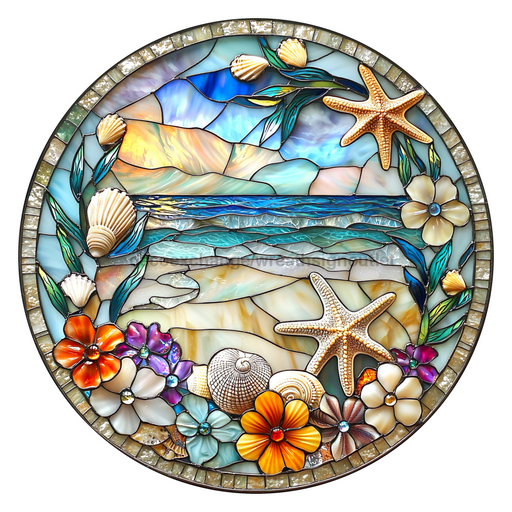 Beach Sign, DCO-102719, Sign For Wreath, 10" Metal Sign