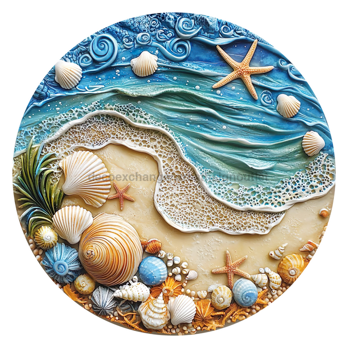 Beach Sign, DCO-102720-D, Sign For Wreath, 10" Wood Sign