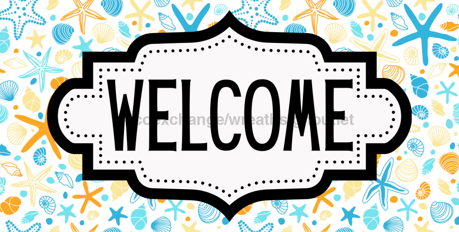 Beach Welcome Sign, DCO-01247, Sign For Wreath, 6x12" Metal Sign - DecoExchange®