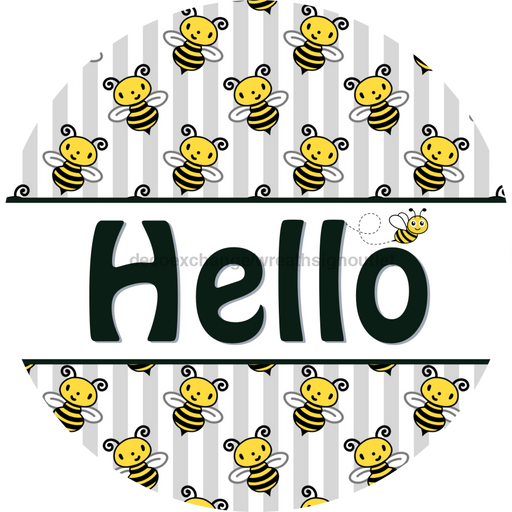 Bee Door Hanger Hello Dco - 01412 - Dh 18’ Round Wood