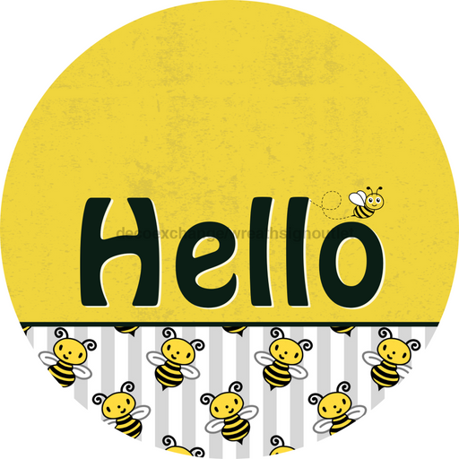 Bee Door Hanger Hello Dco-01423-Dh 18’ Round Wood (Copy)