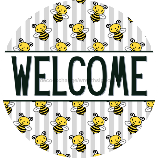 Bee Door Hanger Welcome Dco - 01391 - Dh 18’ Round Wood