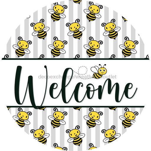 Bee Door Hanger Welcome Dco - 01411 - Dh 18’ Round Wood