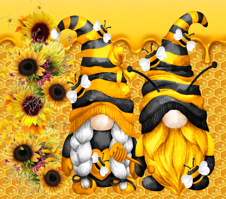 Bee Gnomes Tumbler, Sunflower and Gnomes Tumbler 20 oz Skinny Tumbler DECOETUMBLER-227 - DecoExchange®