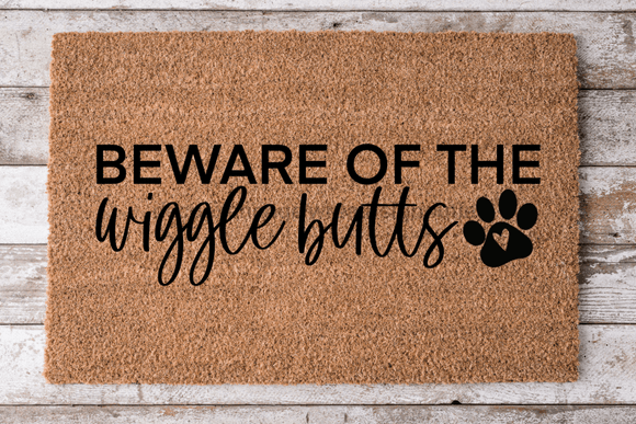 Beware of the Wiggle Butts - Dog Door Mat - 30x18