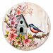 Bird House Sign Floral Dco-00898 For Wreath 10 Round Metal