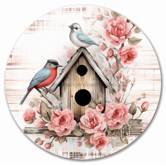 Bird Sign Floral Every Day Sign Dco-00896 For Wreath 10 Round Metal
