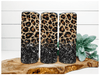 Black Glitter Leopard Tumbler, 20 oz Skinny Tumbler DECOETUMBLER-138 - DecoExchange