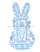 Blue Bunny Door Hanger Tww-W-0019 22’ Wood