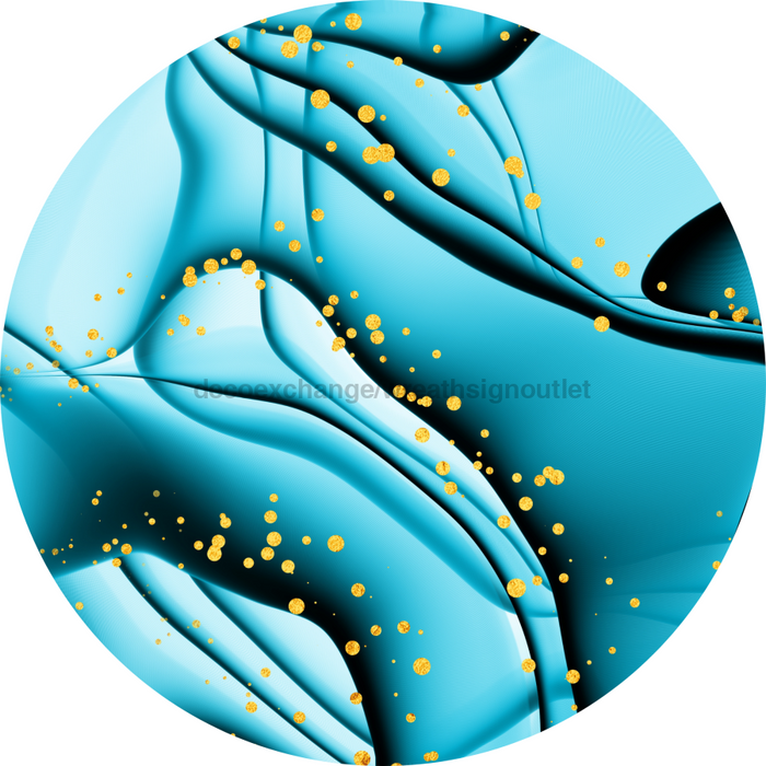 Blue Flower Center, DECOE-FC-0044, 6" metal Flower Center - DecoExchange®