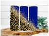 Blue Leopard Tumbler, 20 oz Skinny Tumbler DECOETUMBLER-098 - DecoExchange