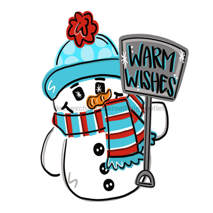 Blue Snowman Door Hanger, MJ-W-00106-DH, 22in Wood Door Hanger