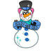 Blue Snowman Door Hanger, MJ-W-00115-DH, 22in Wood Door Hanger