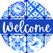 Blue Welcome Door Hanger Dbj-0415-Dh 18 Round