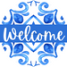 Blue Welcome Door Hanger Dbj-0418-Dh 18 Round