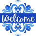 Blue Welcome Door Hanger Dbj-0420-Dh 18 Round