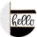 Boho Door Hanger, Hello Door Hanger, DCO-01845-DH, 18" Round Wood