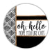 Boho Door Hanger Hello Like Cats Dco-01792-Dh 18’’ Round Wood