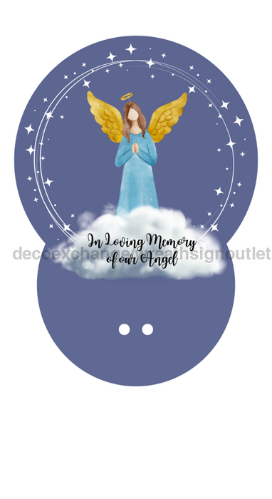 Bow Backer Angel Wood Sign Bb-W-0008 13 Wreath
