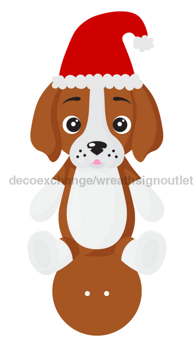 Bow Backer Christmas Dog Wood Sign Bb-W-0010 13 Wreath