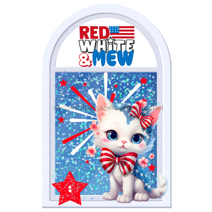 Bow Backer Patriotic Cat Wood Sign Bb-W-0103 13’ Wreath