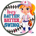 Bow Backer Softball Wood Sign Bb-W-0068 13 Wreath