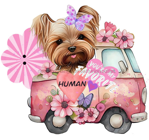 Bow Backer Yorkie Wood Sign Bb-W-0045 13 Wreath