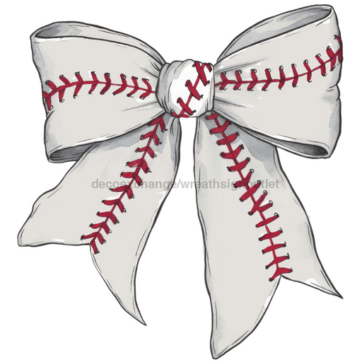 Bow Door Hanger Baseball Coquette Bow wood sign DECOE-W-904777-DH 22’’ Door Hanger 22’’ Door Hanger