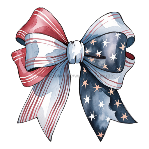 Bow Door Hanger Patriotic Coquette Bow wood sign DECOE-W-904783-DH 22’’ Door Hanger 22’’ Door Hanger