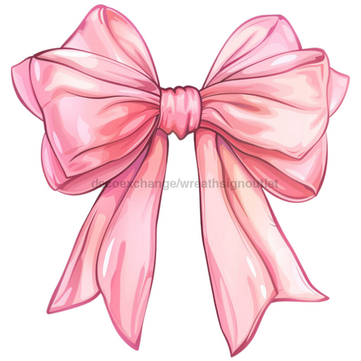 Bow Door Hanger Pink Coquette Bow wood sign DECOE-W-904785-DH 22’’ Door Hanger 22’’ Door Hanger