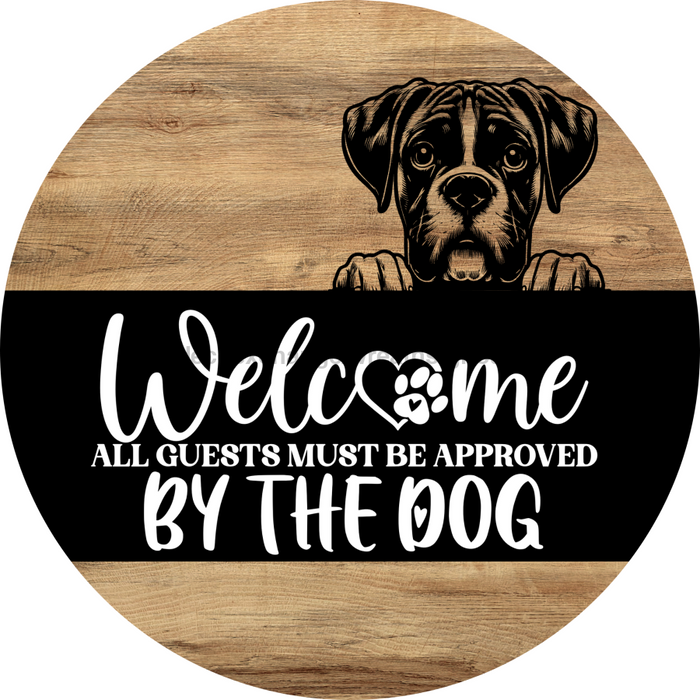 Dog Door Hanger, Hello Brought Treats Door Hanger, DCO-01975-DH, 18" Round Wood