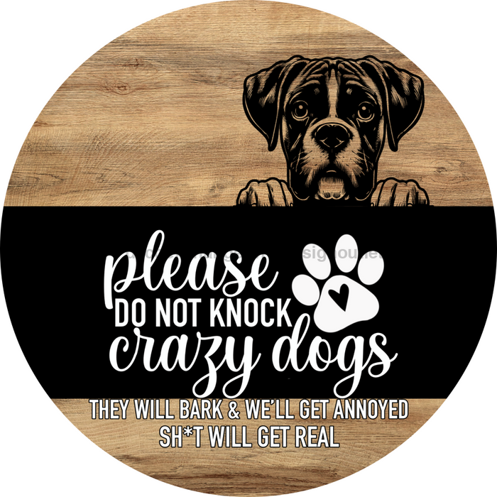 Dog Door Hanger, Hello Brought Treats Door Hanger, DCO-01975-DH, 18" Round Wood
