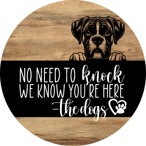 Dog Door Hanger, Hello Brought Treats Door Hanger, DCO-01975-DH, 18" Round Wood