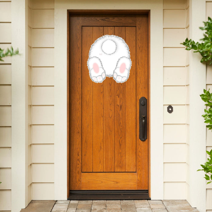 Bunny Butt Door Hanger Cut Bow Holes Wood Sign Decoe-W-903446 22