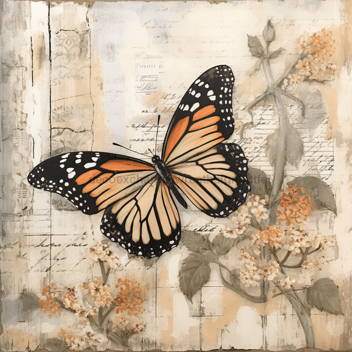 Butterfly Sign Floral Dco-00972 For Wreath 10X10 Metal