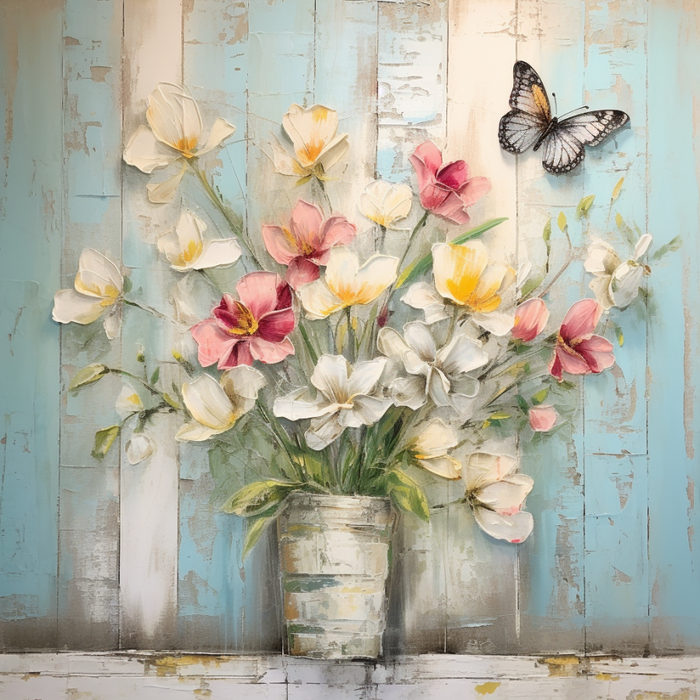 Butterfly Sign Pink Floral Dco-01005 For Wreath 10X10 Metal