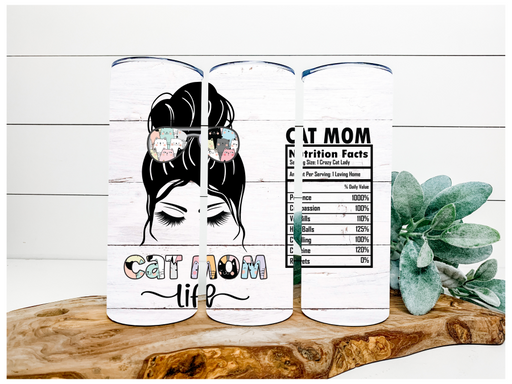 Cat Mom Tumbler 20 oz Skinny Tumbler DECOETUMBLER-150 - DecoExchange
